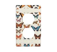 WZYWHJ Placa decorativa de pared de doble enchufe, fácil de instalar, ideal para zonas residenciales y comerciales de 4.5 x 2.76 pulgadas a través del patrón de grupo de mariposas