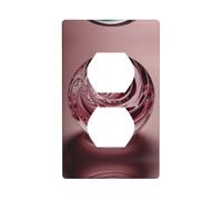 WZYWHJ Placa decorativa de pared de doble enchufe, fácil de instalar, ideal para zonas residenciales y comerciales, 4.5 x 2.76 pulgadas, remolino rosa en cristal impreso