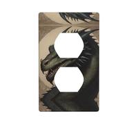 WZYWHJ Placa decorativa de pared de doble enchufe, fácil de instalar, ideal para zonas residenciales y comerciales de 4.5 x 2.76 pulgadas con estampado de dragón gótico