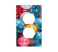 WZYWHJ Placa decorativa de pared de doble enchufe, fácil de instalar, ideal para zonas residenciales y comerciales de 4.5 x 2.76 pulgadas, patrón de onda de fondo de globo
