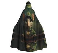 WZYWHJ Poncho con capucha para hombre y mujer, diseño de cornudo de ratón, para Halloween