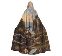 WZYWHJ Poncho con capucha para hombres y mujeres, diseño de mirando hacia el mar, para fiestas de Halloween