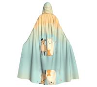WZYWHJ Poncho con capucha y estampado de animales de Best Friends para hombres y mujeres, fiesta de Halloween