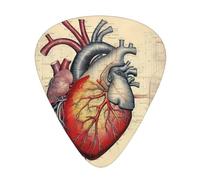 Wzywhj Púa de guitarra con imagen de corazón de anatomía humana, fácil agarre, sensación cómoda, ukelele, guitarra acústica y eléctrica, púas de guitarra 12