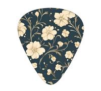 Wzywhj Púa de guitarra retro con diseño de flores blancas pequeñas, fácil agarre, sensación cómoda, ukelele, guitarra acústica y eléctrica, púas de guitarra 12