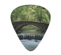 Wzywhj Púas de guitarra Bridge Over The River con patrón de fácil agarre para tu bajo, ukelele, guitarra acústica y eléctrica, 12 piezas