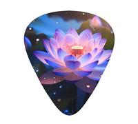 Wzywhj Púas de guitarra con estampado de flor de loto, 12 piezas, fácil agarre, para ukelele, guitarra acústica o eléctrica