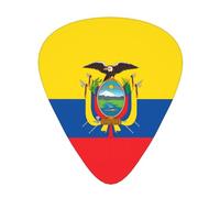 Wzywhj Púas de guitarra con patrón de bandera de Ecuador de fácil agarre para tu bajo, ukelele, guitarra acústica y eléctrica, 12 piezas