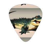 Wzywhj Púas de guitarra con patrón de cocodrilo de boca grande, fácil agarre, para tu bajo, ukelele, guitarra acústica y eléctrica, 12 piezas