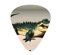 Wzywhj Púas de guitarra con patrón de cocodrilo de boca grande, fácil agarre, para tu bajo, ukelele, guitarra acústica y eléctrica, 12 piezas