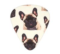 Wzywhj Púas de guitarra con patrón de perro bulldog francés, de fácil agarre, para tu bajo, ukelele, guitarra acústica y eléctrica, 12 piezas