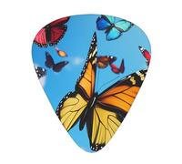 Wzywhj Púas de guitarra con patrón volador de mariposas de fácil agarre para tu bajo, ukelele, guitarra acústica y eléctrica, 12 piezas
