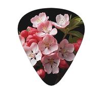 Wzywhj Púas de guitarra impresas en flor de cerezo rojo, 12 piezas, púas de fácil agarre para sostener en las manos, ukelele, guitarra acústica o eléctrica