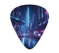 Wzywhj Púas de guitarra Sci-Fi Street Pattern de fácil agarre para tu bajo, ukelele, guitarra acústica y eléctrica, 12 piezas