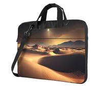 WZYWHJ Sahara Desert Prints - Bolsa para portátil con interior suave, múltiples bolsillos, ideal para hombres, viajes y negocios, Negro, 13 inch