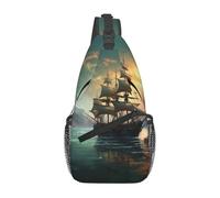 WZYWHJ Sailboat Ship Landscape Prints - Bolso cruzado para hombre con alta capacidad de almacenamiento y correa ajustable para el hombro