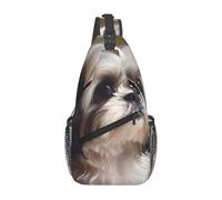 WZYWHJ Shih Tzu Dog Cross - Mochila de senderismo diagonal con gran capacidad y correas ajustables, color negro, talla única, color negro