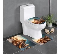 WZYWHJ Shining Cape - Juego de 3 alfombrillas de baño estampadas, antideslizantes, duraderas, fáciles de limpiar, adecuadas para baño e inodoro