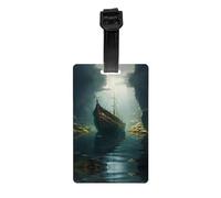 WZYWHJ Shipwreck at The Bottom of The Lake - Etiquetas impresas para bolsa de equipaje, etiquetas de protección de privacidad para hombres y mujeres