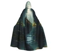 WZYWHJ Shipwreck at the bottom of the lake Printed aldult Cosplay Poncho Capa con capucha para hombres y mujeres Halloween Party