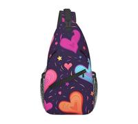 WZYWHJ shooting star heart Prints - Bolso cruzado casual para hombre con alta capacidad de almacenamiento y correa de hombro ajustable