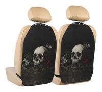 WZYWHJ Skeletons in The Dead Flowers - Almohadilla de almacenamiento para asiento de coche con estampado de flores muertas, 2 piezas, protector multifuncional para asiento de asiento después de la
