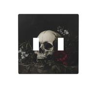 WZYWHJ Skeletons in The Dead Flowers PrintedPanel termoplástico para cubierta de interruptor, placa frontal decorativa de pared que no se daña fácilmente