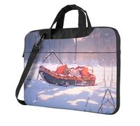 WZYWHJ Sledding on Snowy Hill Printing Ultra-Thin Portable Single Shoulder Laptop Bag Computer Accessories Soft Shock for laptops, Black, 13 inch