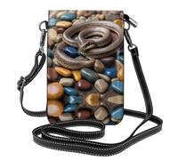 WZYWHJ Snake on colored stones Picture - Bolso cruzado de piel para mujer con correa ajustable para el hombro