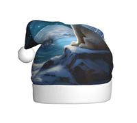 WZYWHJ Sombrero de Navidad para adultos, diadema ornamental para fiestas de vacaciones y eventos de disfraces, oso polar mirando las estrellas impreso