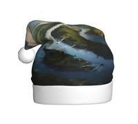 WZYWHJ Sombrero de Navidad para adultos, diadema ornamental para fiestas de vacaciones y eventos de disfraces, el poderoso río impreso