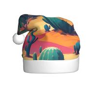 WZYWHJ Sombrero de Papá Noel de Navidad para adultos para vacaciones y fiestas de Navidad, ceremonias anuales, impresiones de cactus del desierto