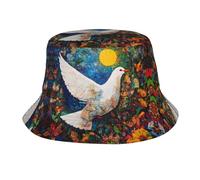 WZYWHJ Sombrero de pescador con hermoso patrón de paloma a juego, suave al tacto, plegable y portátil, para viajes, color negro