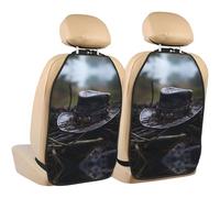 WZYWHJ Sombrero pirata en The Wilderness impreso para asiento de coche, almohadilla de almacenamiento, 2 piezas, bolsa de almacenamiento multifuncional protector de asiento después de la instalación