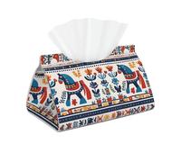 WZYWHJ Soporte rectangular para toallas de papel con diseño de caballo dala sueco, con correa inferior, moderna bolsa de almacenamiento decorativa