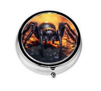 WZYWHJ Spider in The Light - Caja de medicina circular impresa portátil con compartimentos, mini dispensador de píldoras