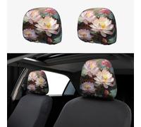 WZYWHJ Summer Lotus - Funda de almohada para coche, 2 piezas, accesorios de funda de asiento, funda protectora universal