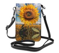 WZYWHJ Sunflowers in the rising sun - Bolso cruzado de piel con solapa para teléfono, regalo versátil para mujeres, caminar, acampar, ir de compras y viajar