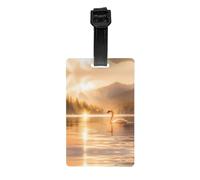WZYWHJ Swan in The Lake - Etiquetas impresas para bolsa de equipaje, etiquetas de protección de privacidad para hombres y mujeres