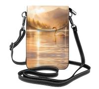 WZYWHJ Swan in the Lake Picture - Bolso cruzado de piel para mujer con correa ajustable para el hombro