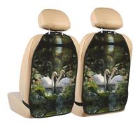 WZYWHJ Swans in The Garden - Almohadilla de almacenamiento para asiento de coche, 2 piezas, multifuncional, protector de asiento después de la instalación
