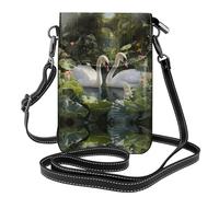 WZYWHJ Swans in the Garden - Bolso cruzado de piel con solapa para teléfono, regalo versátil para mujeres, caminar, acampar, ir de compras y viajar