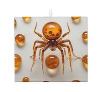 WZYWHJ Tapete de secado para cocina con estampado de arañas fósiles ámbar: hecho de esponja absorbente de agua, con cordón para colgar, 45,7 x 40,6 cm