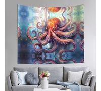 WZYWHJ Tapiz de decoración de interiores con estampado de tentáculos de pulpo, 152 x 129 cm: suave, de calidad y ligero, adecuado para tapices colgantes de pared