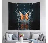 WZYWHJ Tapiz decorativo con alas de mariposa para interiores, 152,4 x 129,5 cm, suave, de calidad y ligero, adecuado para colgar en la pared
