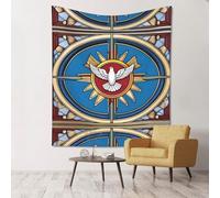 WZYWHJ Tapiz decorativo de pared con estampado de cristianismo de espíritu santo, 60 x 51 pulgadas, suave, duradero, ligero, para decoración de dormitorio y dormitorio