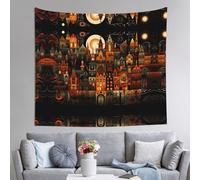 WZYWHJ Tapiz decorativo para interiores con estampado de ciudades y pueblos, 152 x 129 cm, suave, de calidad y ligero, adecuado para tapices colgantes de pared