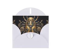 WZYWHJ Tarjeta de felicitación blanca de 15 x 10 cm con sobre para Navidad, cumpleaños, día de San Valentín, invitaciones de fiesta, impresiones de escarabajo montadas