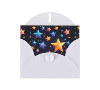 WZYWHJ Tarjeta de felicitación blanca de 15 x 10 cm con sobre para Navidad, cumpleaños, día de San Valentín, invitación de fiesta, estrellas brillantes en el cielo nocturno