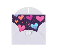 WZYWHJ Tarjeta de felicitación blanca de 15 x 10 cm con sobre para Navidad, cumpleaños, día de San Valentín, invitación a fiestas, estrellas fugaces y corazones